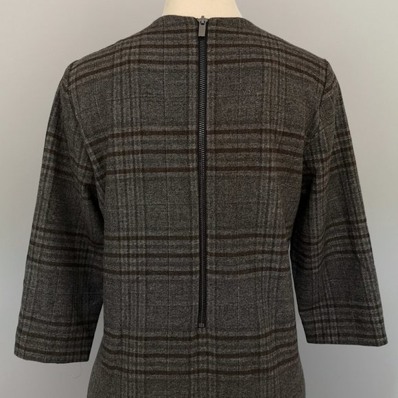 Plaid V-Neck Sheath Dress - Picture 3 of 5